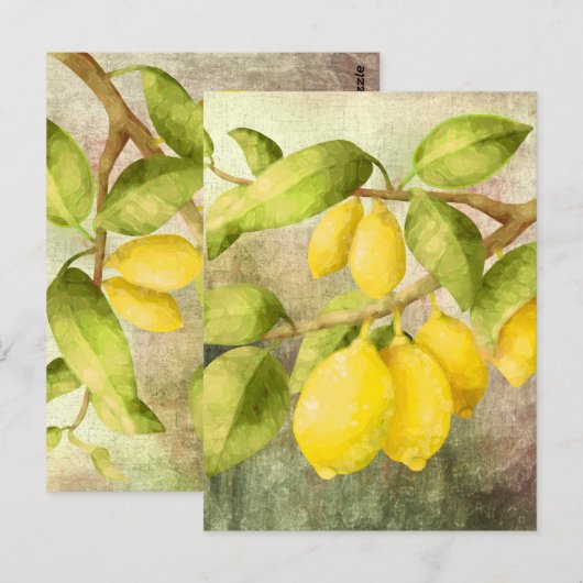 Zitronenmalerei Postkarte (Vorne/Hinten)