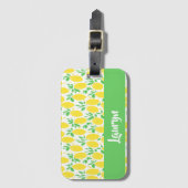 Zitronenmuster des individuellen Namens Gepäckanhänger (Vorderseite Vertikal)