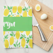 Zitronenmuster des individuellen Namens Geschirrtuch (Viertel Falte)