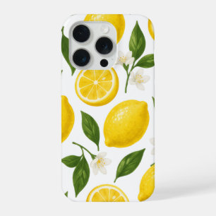 Zitronenmuster-Design   Frischer Zitrus-Sommerdruc iPhone 15 Pro Hülle