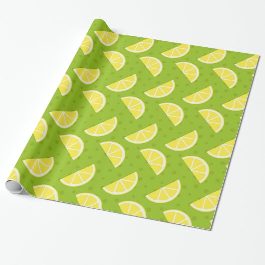 Zitronenmuster Geschenkpapier (Ungerollt)