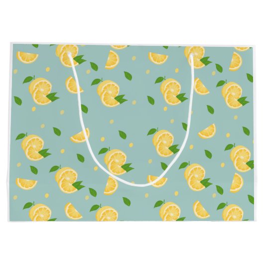Zitronenmuster Große Geschenktüte (Rückseite)