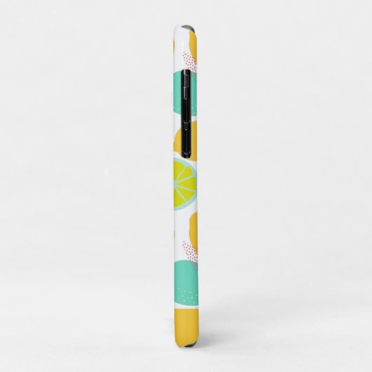 Zitronenmuster in Aquamarin-gelb-Personalisiert Case-Mate iPhone Hülle (Hinten/Links)