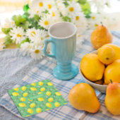 Zitronenmuster individuelle Name gelb grün Rechteckiger Pappuntersetzer