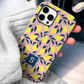 Zitronenmuster-Monogramm iPhone Hülle