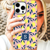 Zitronenmuster-Monogramm iPhone Hülle