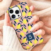 Zitronenmuster-Monogramm iPhone Hülle