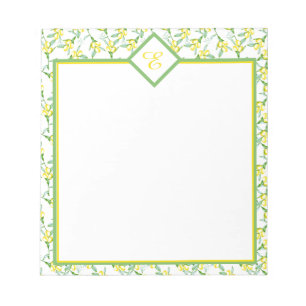 Zitronenmuster-Monogramm Notizblock