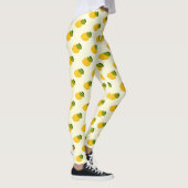 Zitronenmuster Niedlich Gelb und Grüne Zitrusfrüch Leggings (Rechts)