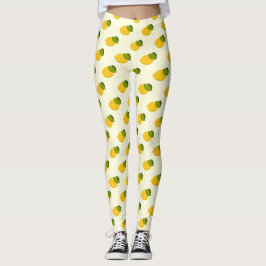 Zitronenmuster Niedlich Gelb und Grüne Zitrusfrüch Leggings