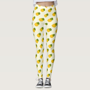Zitronenmuster Niedlich Gelb und Grüne Zitrusfrüch Leggings