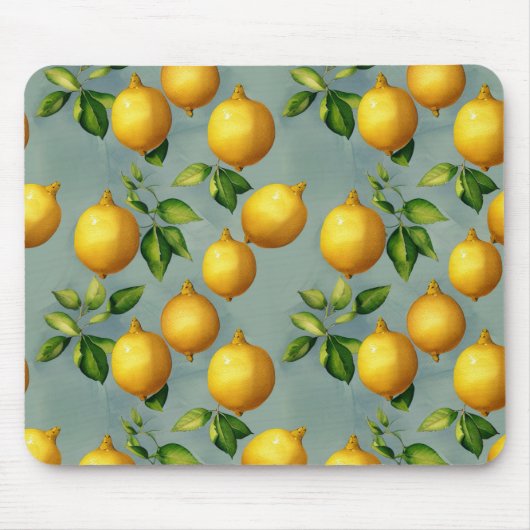Zitronenmuster-Tapete im Vintage-Stil Mousepad (Vorne)