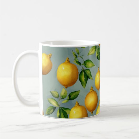 Zitronenmuster Tapetenkunst im Vintage-Stil Kaffeetasse (Links)