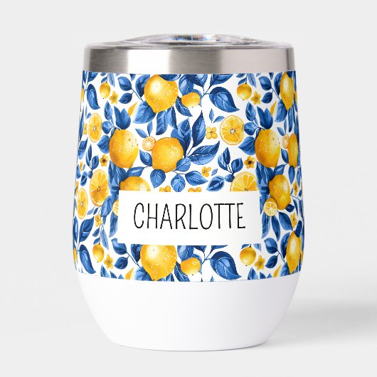 Zitronenmuster Tropische Frucht Personalisierter N (Vorderseite)