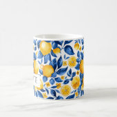 Zitronenmuster Tropische Frucht Personalisierter N Kaffeetasse (Mittel)