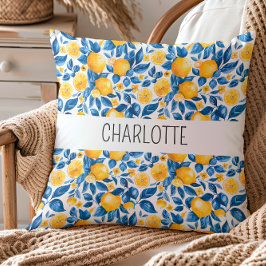 Zitronenmuster Tropische Frucht Personalisierter N Kissen