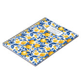 Zitronenmuster Tropische Frucht Personalisierter N Notizblock (Linke Seite)