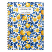 Zitronenmuster Tropische Frucht Personalisierter N Notizblock (Vorderseite)