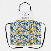 Zitronenmuster Tropische Frucht Personalisierter N Schürze (Vorderseite)