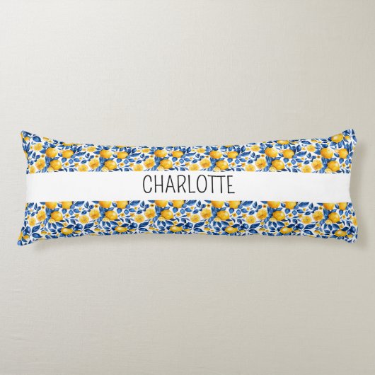 Zitronenmuster Tropische Frucht Personalisierter N Seitenschläferkissen (Vorderseite)