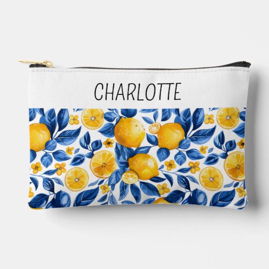 Zitronenmuster Tropische Frucht Personalisierter N Zubehörtasche (Vorderseite)