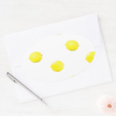 Zitronenmuster Version 2 Ovaler Aufkleber (Umschlag)