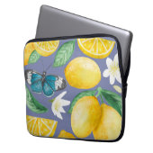 Zitronenmuster Wasserfarbe Laptopschutzhülle (Vorderseite Links)