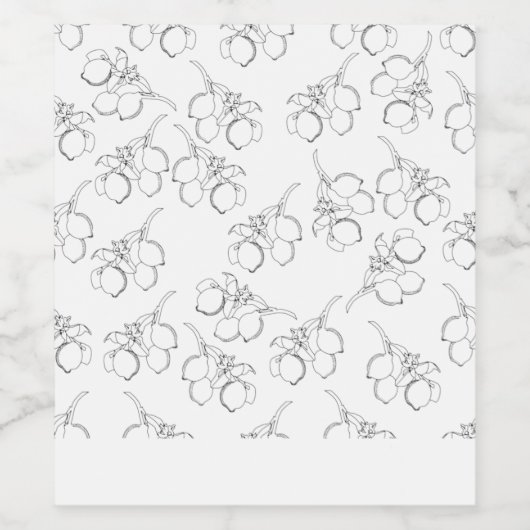 Zitronenmuster Weinetikett (Einzelnes Label)