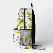 Zitronenmuster, Zitronen-Blume, Blätter, Zitrusfrü Bedruckter Rucksack (Rechts)