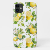 Zitronenmuster, Zitronen-Blume, Blätter, Zitrusfrü Case-Mate iPhone Hülle (Rückseite)