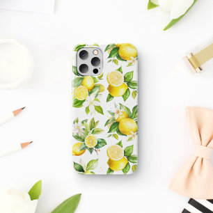 Zitronenmuster, Zitronen-Blume, Blätter, Zitrusfrü Case-Mate iPhone Hülle