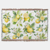 Zitronenmuster, Zitronen-Blume, Blätter, Zitrusfrü Decke (Vorderseite)