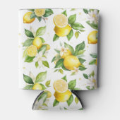 Zitronenmuster, Zitronen-Blume, Blätter, Zitrusfrü Dosenkühler (Vorderseite)