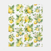 Zitronenmuster, Zitronen-Blume, Blätter, Zitrusfrü Fleecedecke (Vorderseite)
