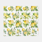 Zitronenmuster, Zitronen-Blume, Blätter, Zitrusfrü Fleecedecke (Vorderseite (Horizontal))