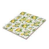 Zitronenmuster, Zitronen-Blume, Blätter, Zitrusfrü Fliese (Seite)