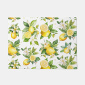 Zitronenmuster, Zitronen-Blume, Blätter, Zitrusfrü Fußmatte (Vorderseite)