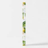 Zitronenmuster, Zitronen-Blume, Blätter, Zitrusfrü iPhone Hülle (Linke Seite)