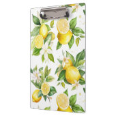 Zitronenmuster, Zitronen-Blume, Blätter, Zitrusfrü Klemmbrett (Links)