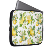 Zitronenmuster, Zitronen-Blume, Blätter, Zitrusfrü Laptopschutzhülle (Vorne Rechts)