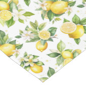 Zitronenmuster, Zitronen-Blume, Blätter, Zitrusfrü Mittelgroßer Tischläufer (Ecke)
