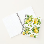 Zitronenmuster, Zitronen-Blume, Blätter, Zitrusfrü Notizblock (Innenseite)