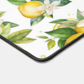 Zitronenmuster, Zitronen-Blume, Blätter, Zitrusfrü Schreibtischunterlage (Ecke)