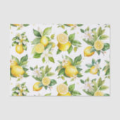 Zitronenmuster, Zitronen-Blume, Blätter, Zitrusfrü Seidenpapier (Vorderseite)