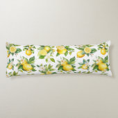 Zitronenmuster, Zitronen-Blume, Blätter, Zitrusfrü Seitenschläferkissen (Rückseite)
