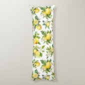 Zitronenmuster, Zitronen-Blume, Blätter, Zitrusfrü Seitenschläferkissen (Rückseite (Vertikal))