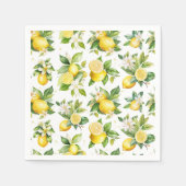 Zitronenmuster, Zitronen-Blume, Blätter, Zitrusfrü Serviette (Vorderseite)
