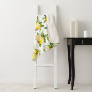 Zitronenmuster, Zitronen-Blume, Blätter, Zitrusfrü Sherpadecke