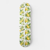 Zitronenmuster, Zitronen-Blume, Blätter, Zitrusfrü Skateboard (Vorderseite)