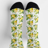 Zitronenmuster, Zitronen-Blume, Blätter, Zitrusfrü Socken (Oben)